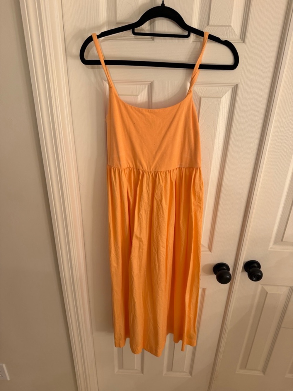 Old Navy Orange Midi Spaghetti-Strap Dress